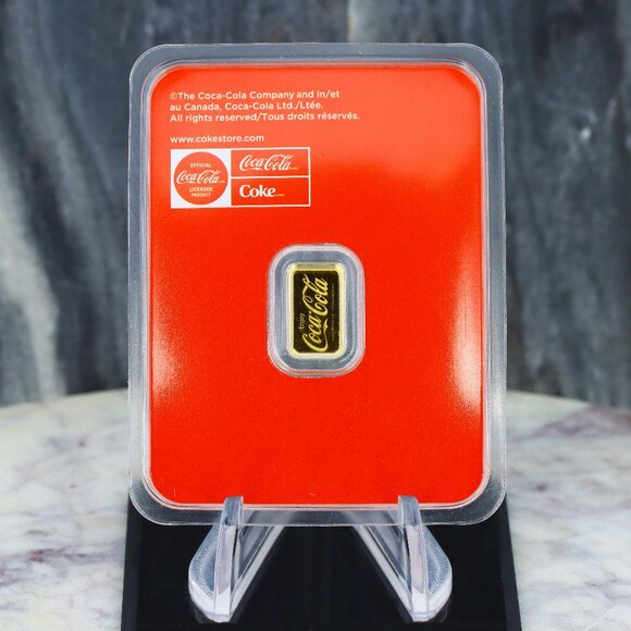 Coca-Cola Gold Bar Rare Edition Factory Sealed 1/2 Gram .9999 Pure Gold Limited - Picture 3 of 4